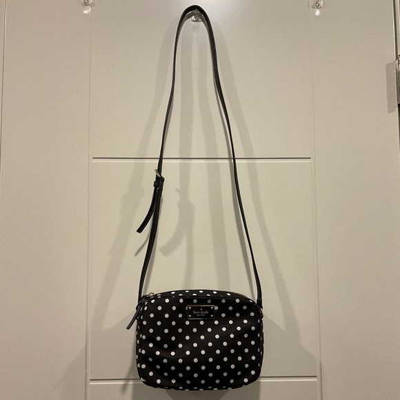 Kate Spade Crossbody Black & White Mindy Blake Avenue Diamond Dot NWOT - Picture 12 of 12